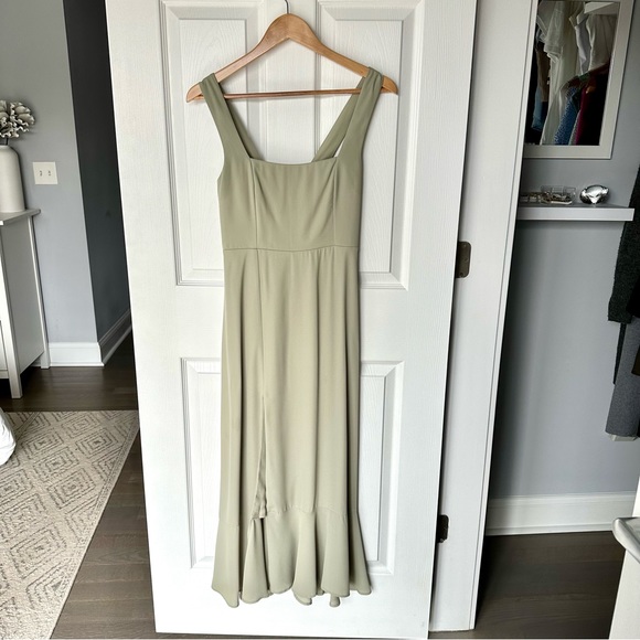 Show Me Your Mumu Claire Midi Dress Moss Green Size Small - Picture 5 of 10